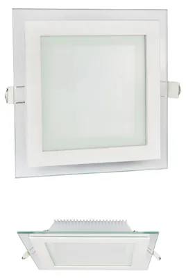 Produktbild von SOTECH LED Einbauleuchte ECO 6 W 230 V – 100 x 100 mm Glasrand, Einbaumaß 77 x 77 mm, kaltweiß 5500-6500 K