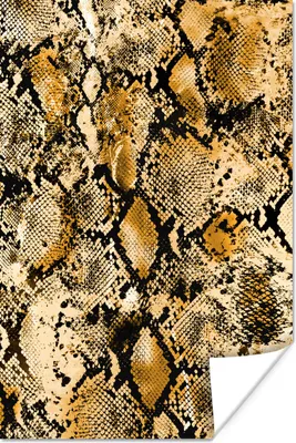 Produktbild von MuchoWow® Poster Tierhaut - Schlange - Gold 80x120 cm - Papierdruck