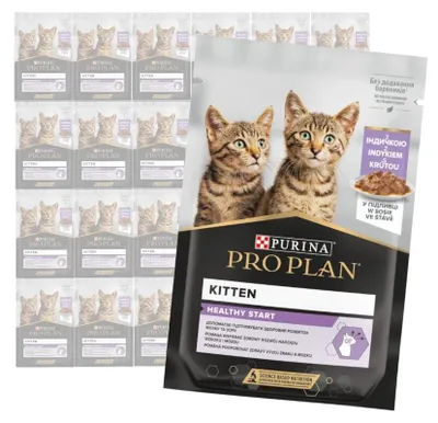 Produktbild von Purina Pro Plan Kitten Healthy Start 24x85g Nassfutter für Kitten mit Truthahn in Sauce