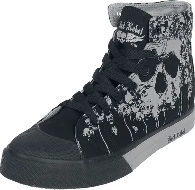 Produktbild von Rock Rebel by EMP Uni schwarz-graue Sneaker mit Print EU45
