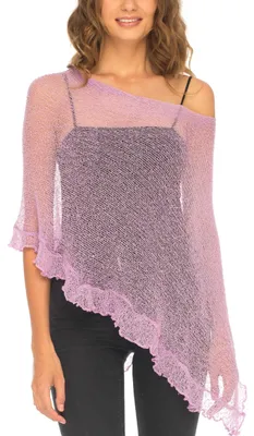 Imagen del producto de Poncho/jersey transparente para mujer en color lavanda