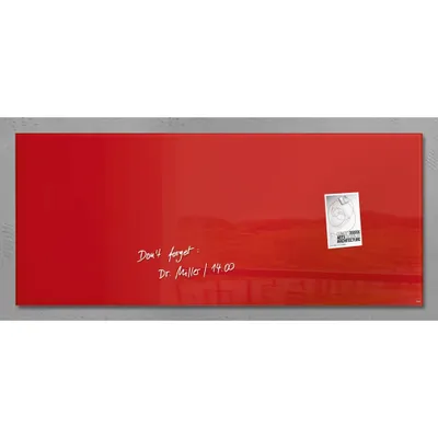 Zdjęcie produktu dla Sigel® GL242 szklana tablica magnetyczna artverum®, czerwona, 130 x 55 cm, 1 szt