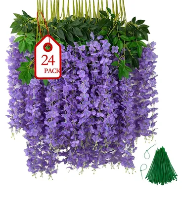 Produktbild von Solidchoice – 24 lila, künstliche Hängeblumen zur Dekoration