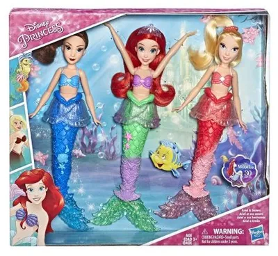 Produktbild von Hasbro E5052EU50 - Disney Princess - Puppen mit Zubehör, 3er Pack, Arielle die Meerjungfrau