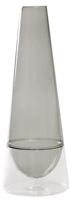 Obrázek produktu pro Váza Conosfera 163 z ručně foukaného borosilikátového skla, štíhlý a elegantní design s incalmo technikou, šedá barva pro interiéry