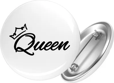 Produktbild von Huuraa Button Queen Krone 25mm rund mit Sicherheitsnadel Ansteckbutton Geschenkidee