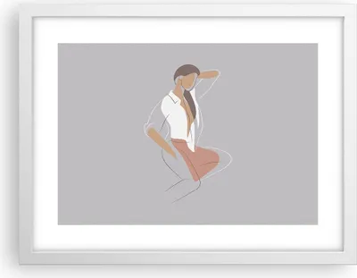 Produktbild von Gerahmtes Poster - Weißer Rahmen - Frau Grafik Modern - 40x30 cm - Wand Bild - Wanddeko - Wandbilder - Kunstposter - Wandposter - Bilderrahmen - Bilder - Kunstdruck - Wandbild - P2WAA40x30-4266
