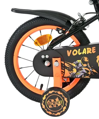 Immagine prodotto di Bicicletta per bambini Volare Strike - Modello da ragazzo - Ruote da 14 pollici - Colore nero e arancione - Doppi freni a mano