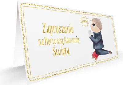 Produktbild von Zaproszenia na Komunię Chłopiec Złote Zdobienia