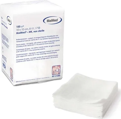 Produktbild von MaiMed MK Mullkompressen, unsteril, 8-fach 7,5x7,5cm 100St