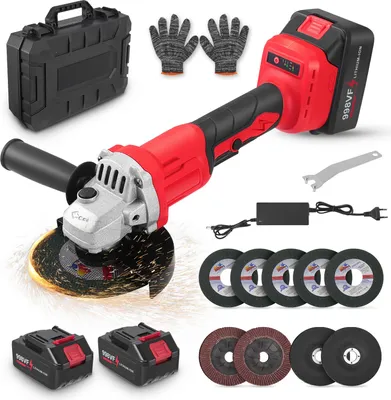 Produktbild von Akkuwinkelschleifer - Bürstenlos - Kabellos - 125 mm - 18 V - Wiederaufladbar - Akku enthalten - Rot