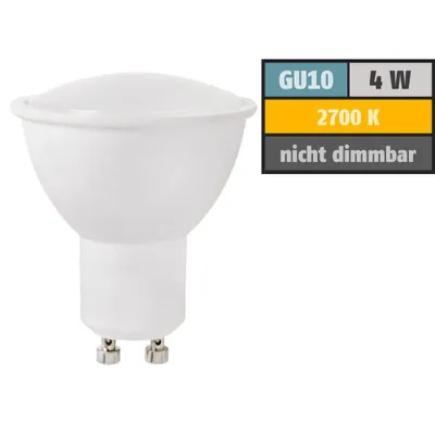 Immagine prodotto di Faretto LED GU10, 4W, 300 lm, bianco caldo, vetro smerigliato