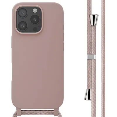 Immagine prodotto di Custodia in silicone imoshion con cinturino iPhone 16 Pro - Rosa sabbia