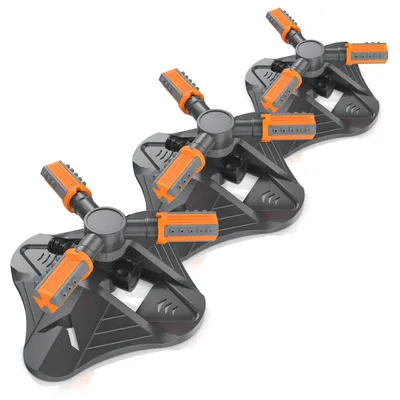 Produktbild von Brandson Kreisregner, Sprühregner, 3er Set, Garten Sprinkler, 360° Rasensprenger, 3 Arm Rasensprinkler rotierend, Sprenger Bewässerungssystem, Gardena kompatibel