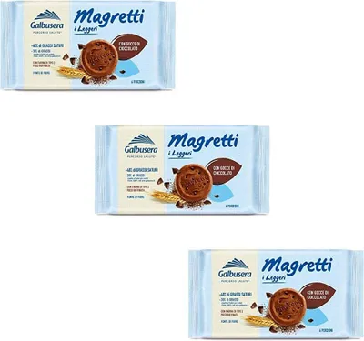Produktbild von 3x Galbusera Magretti Con Gocce di cioccolato Butterkeks mit Schokolade 160 gr