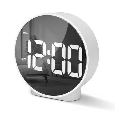 Produktbild von Digital Wecker LED,Digitale Tischuhr,4 Helligkeitsstufen,Dual Alarm, Snooze,12/24H,USB wiederaufladbar,für Nachttisch Wohnzimmer Schlafzimmer,Weiß
