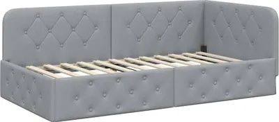 Produktbild von vidaXL Eckbettgestell Hellgrau 100 x 200 cm Stoff