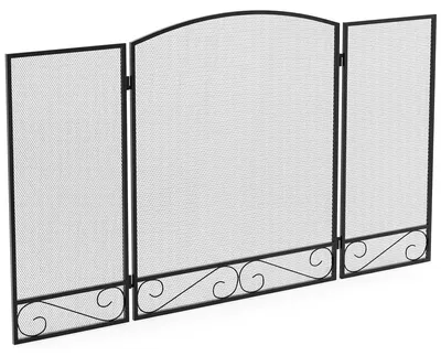 Produktbild von HOMCOM Kaminschutzgitter mit 3 Teilen, 123 x 70 cm, Schwarz