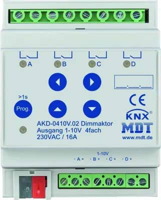 Obrázek produktu pro MDT KNX, řídicí jednotka, 1-10 V, 4násobná, REG, 1 ks.