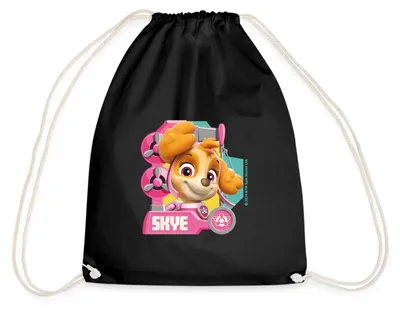 Produktbild von Spreadshirt Paw Patrol Skye Charakterdesign Turnbeutel, One size, Schwarz