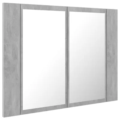 Obrázok produktu pre LED kúpeľňová zrkadlová skrinka betónová sivá 60x12x45 cm akryl