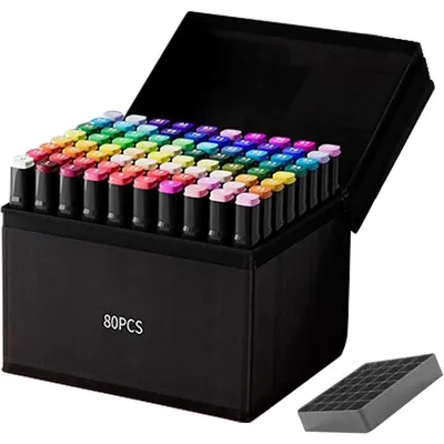 Produktbild von Minicee Doppelseitige Marker 80 Farben mit Aufbewahrungsbox