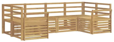 Obrázek produktu pro Sada venkovního nábytku, 6 kusů, bílá barva, rozměry 245 x 130,5 x 73 cm