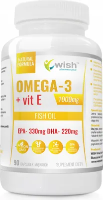 Produktbild von WISH OMEGA 3 + VIT E Omega-Fettsäuren Vitamin E 90 Kapseln