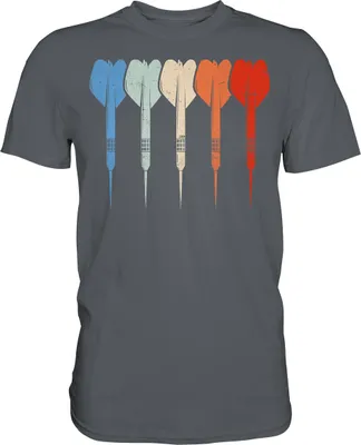 Produktbild von Vintage Darts Retro Dartpfeile T-Shirt – Dark Grey / XXL