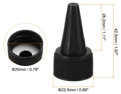 Produktbild von 25 Stš¹ck Dosierspitze fš¹r Quetschflasche, ?:20mm Deckel fš¹r Squeeze Flasche, Ersatzkappen fš¹r Spritzflaschen,Dosierflasche,Tropfflasche,Saucenflaschen und Liquid-Flaschen, Schwarz