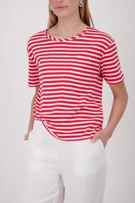 Produktbild von T-Shirt 314 coral red ringel Größe 44