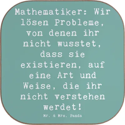 Produktbild von Mr. & Mrs. Panda Untersetzer für Gläser Spruch Mathematiker Magie - Meeresbrise - Geschenk, Berufspassion, Beruf, Coaster, kreative Geschenke, Getränkeuntersetzer