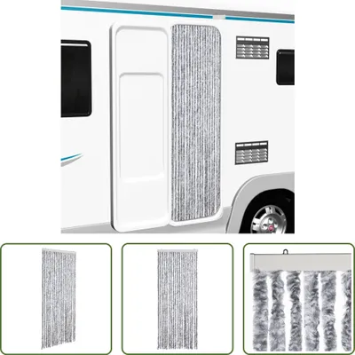 Produktbild von The Living Store Insektenschutz-Vorhang Silbern 56x200 cm Chenille