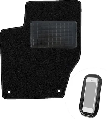 Produktbild von moto-MOLTICO Fahrer Fußmatte Auto Velours Fahrerseite Autoteppiche Schwarz Fahrermatte 1-teilig passend für Peugeot 308 I 2007-2012
