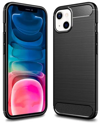Image de Etui look carbone NALIA pour iPhone 13 Mini, Coque silicone noire Etui TPU Bumper