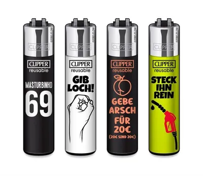 Produktbild von Clipper Feuerzeug 4er Set FFX Sex Sprüche #2