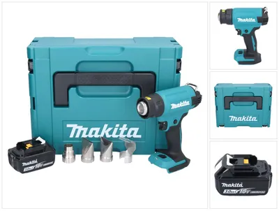 Image de Makita DHG 181 F1J Pistolet air chaud sans fil 18 V 150 - 550C + 1x accu 3,0 Ah + Makpac - sans kit chargeur