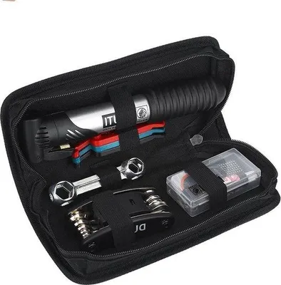 Produktbild von Famanu Fahrradreparaturset 16-in-1 Multifunktionswerkzeug mit Tasche - Reparaturset für unterwegs