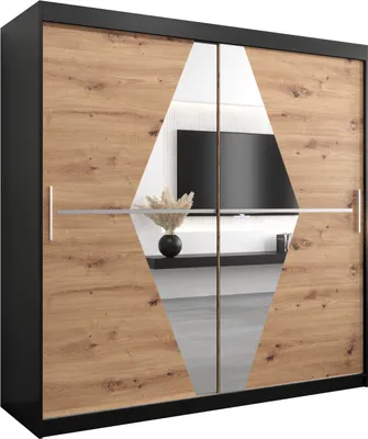 Produktbild von Kleiderschrank, Schiebetürenschrank Schlafzimmer, Schrank mit Spiegel BOLIWIA 200 cm
