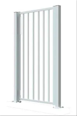 Produktbild von Gartentor einflügelig 80 × 110 cm Weiß – Zauntür aus verzinktem Stahl mit Riegel für Garten und Pool, abschließbar, für Bodenmontage