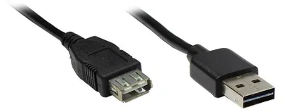 Imagen del producto de Cable USB A - USB A, 1.8 metros, conector macho/hembra, color . Compatible con USB 2.0