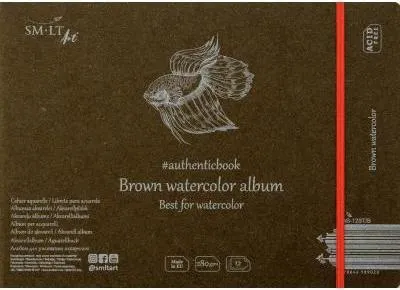 Produktbild von SMLT Skizzenalbum Aquarellpapier 24,5x17,6 cm 280g 12 Blatt braun