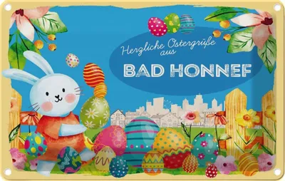 Produktbild von vianmo Blechschild 20x30 cm Ostergrüße BAD HONNEF Ostern Gruß
