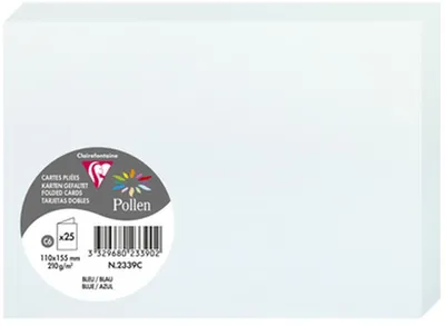 Produktbild von Clairefontaine Doppelkarte C6 210g blau