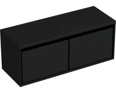 Produktbild von Sanox Waschtischunterschrank Loft BxHxT 120,2 x 48 x 45 cm Frontfarbe schwarz matt mit Waschtischplatte