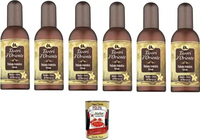 Produktbild von Tesori D'oriente Vaniglia e Zenzero del Madagascar 100ml, Blumiges und umhüllendes Parfüm 6x100ml + Italian Gourmet polpa 400gr