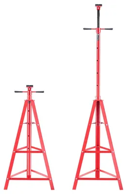 Produktbild von Dreibein-Stützständer für Unterhub, 2-Tonnen-Tragkraft, Hochhub-Stützständer für Unterhub, Hubbereich von 1200 mm bis 2150 mm, 4-stufig höhenverstellbar, hochbelastbarer Kohlenstoffstahl für Hebebühnen und Stützvorrichtungen