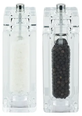 Productafbeelding van Grunwerg Gmill, zout- en pepermolen van acryl, 14,5 cm, met verstelbare keramische maalwerken