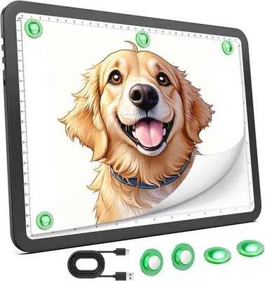 Produktbild von Aufladbare A4 Leuchttafel für Diamantmalerei und Tracing - Dimmbare LED Leuchtkasten mit 3 Farben