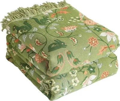 Produktbild von Sprei 100% Baumwolle mit Fransen - Wendbare Musselin-Decke 200x230 cm